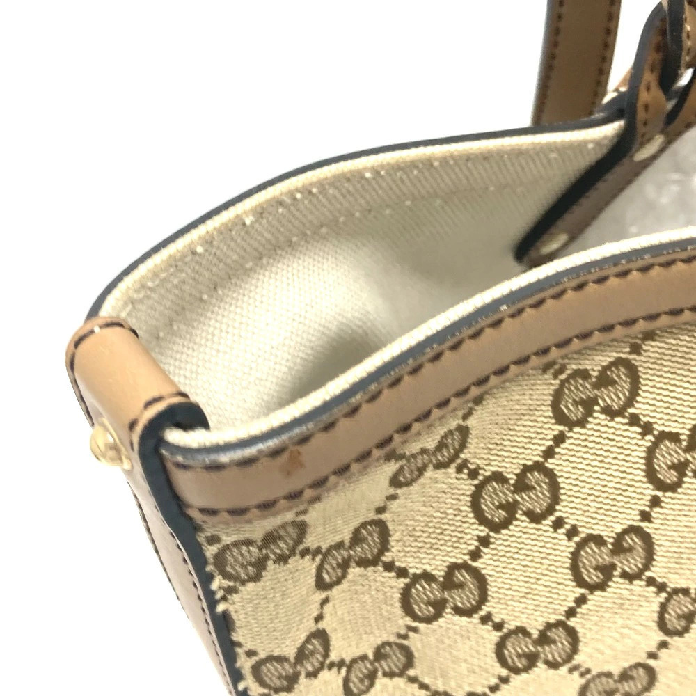 Gucci Beige Tote Bag Clutch GG Canvas - Picture 10 of 15